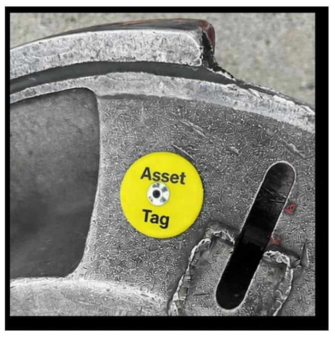 Asset Tag placed on Equipment